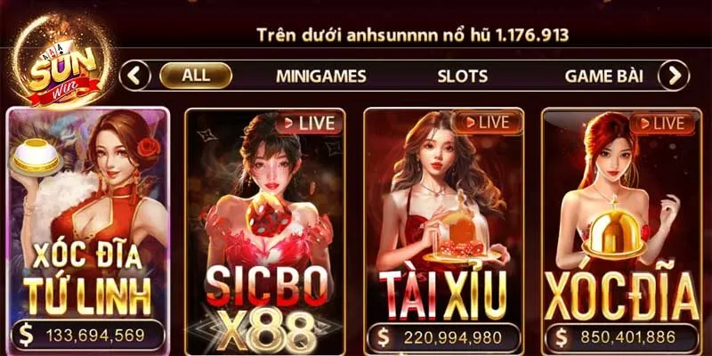 Kho game đa dạng của Live Casino